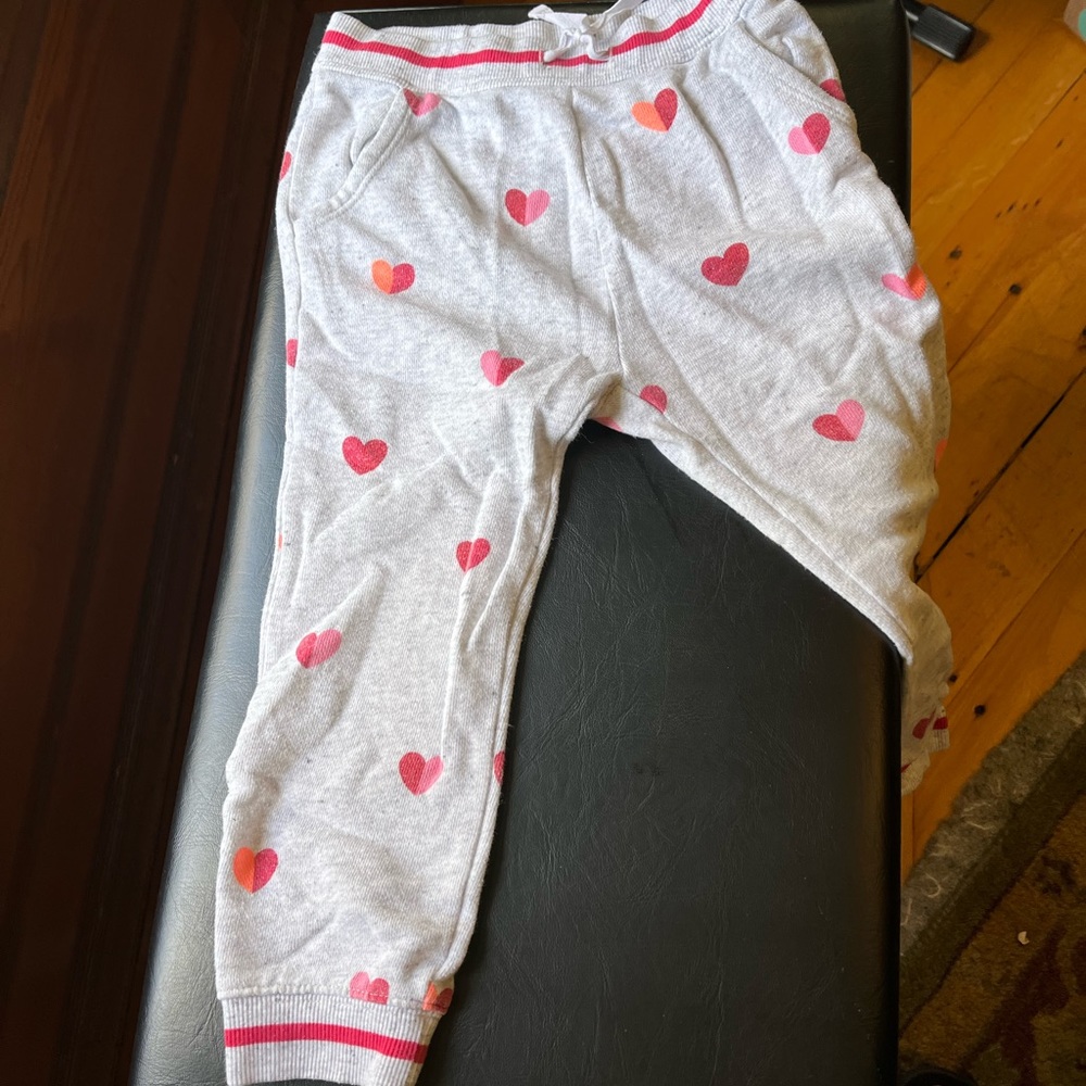 Girls Heart Sweatpants - 3T